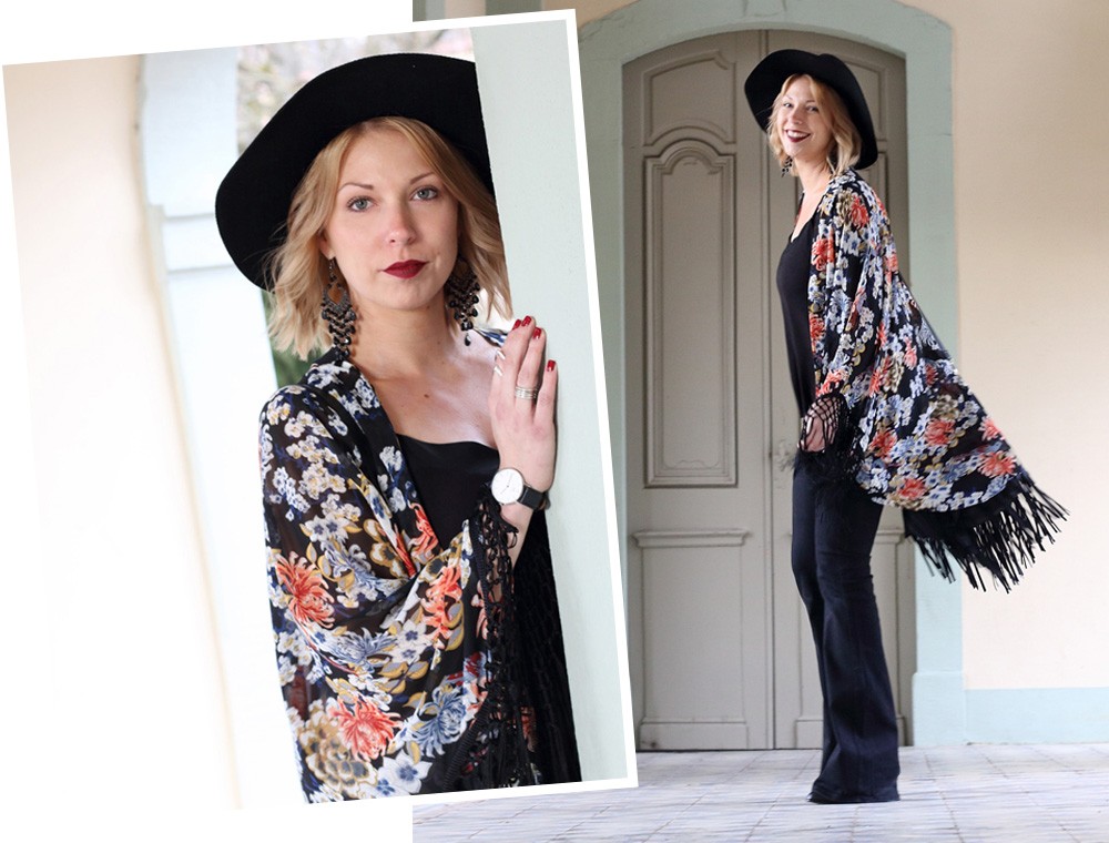 Outfit Kimono Flared Jeans Hut Stiefeletten Fransentasche Fashionbloggerin Karlsruhe (18)