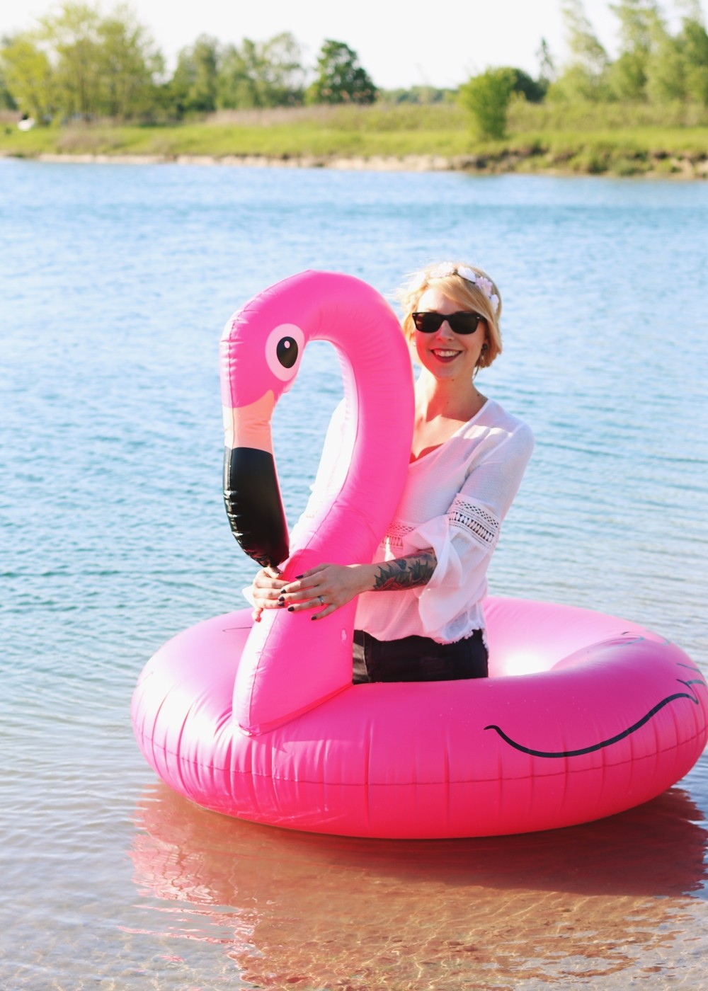 Flamingoschwimmring Donutstrandtuch Accessoires See Strand Radbag (13)