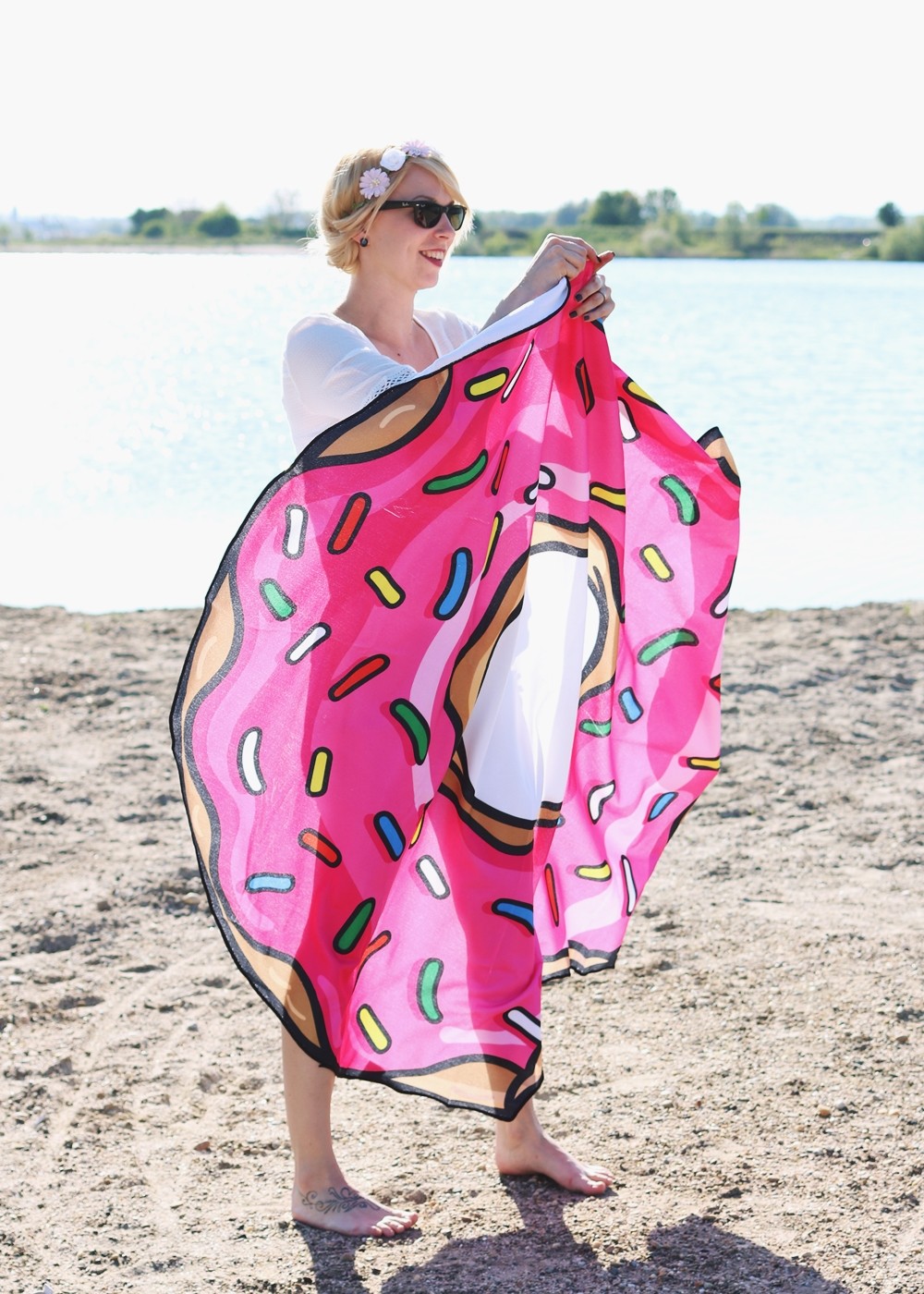 Flamingoschwimmring Donutstrandtuch Accessoires See Strand Radbag (4)