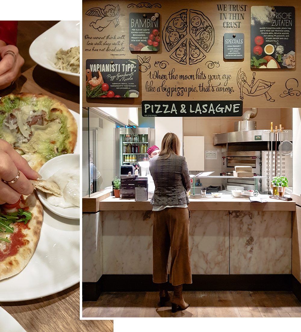 Vapiano Mannheim italienisches Essen Pizza und Lasagne